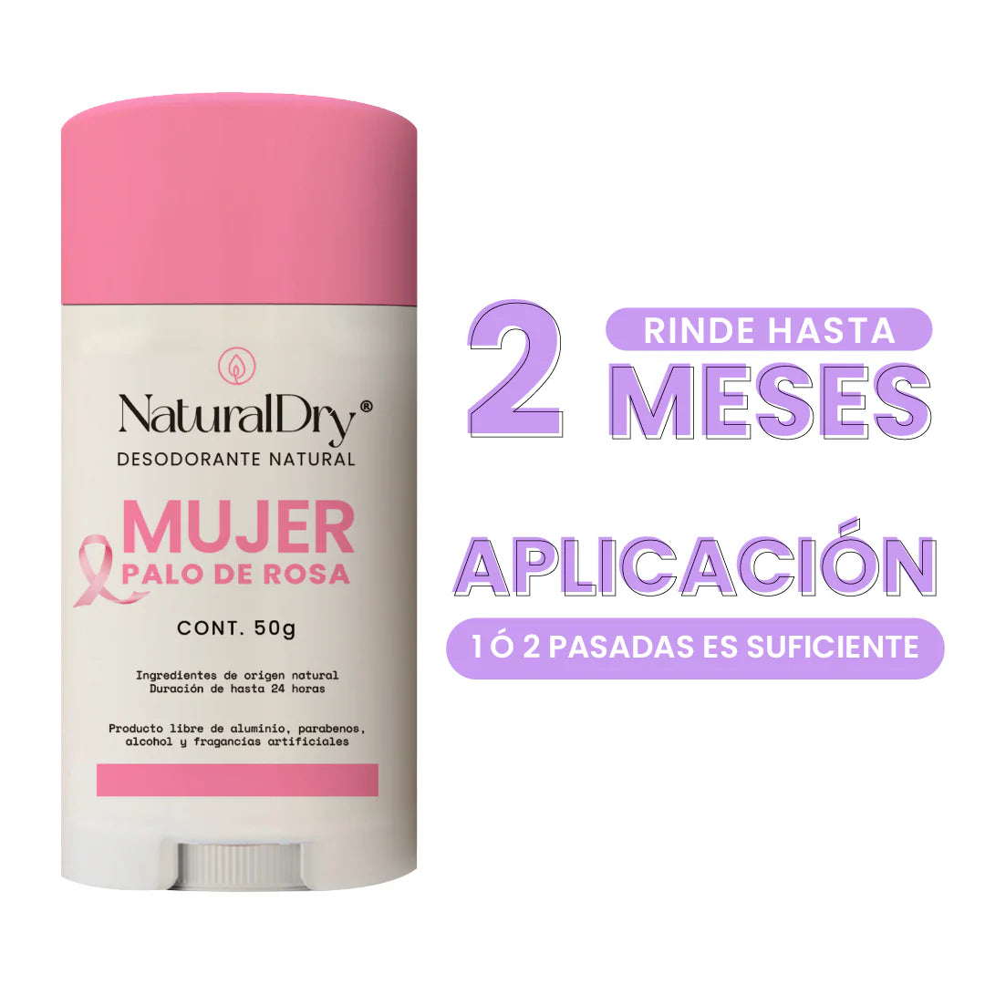 Desodorante natural en barra para MUJER (Palo de Rosa) NaturalDry