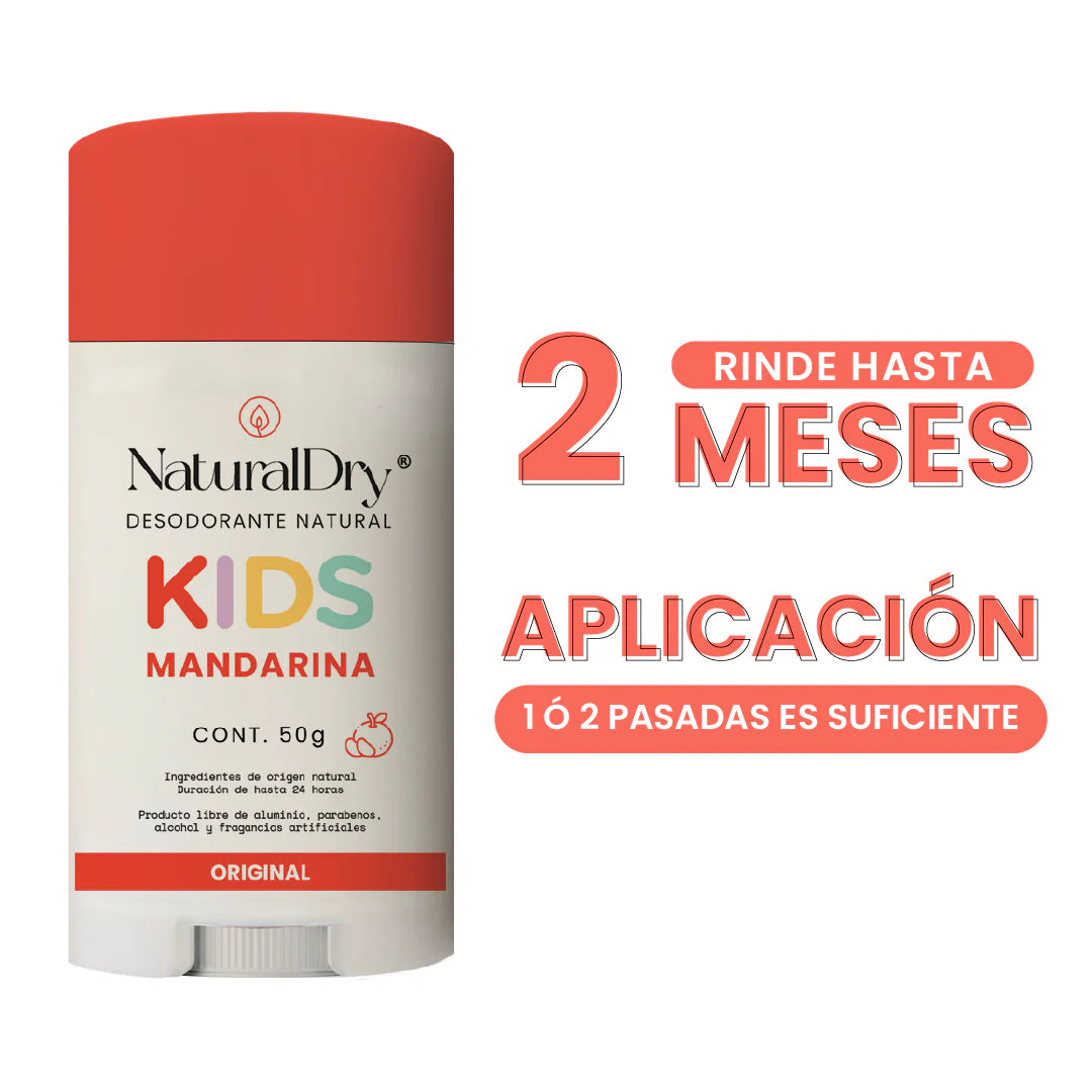 Desodorante natural en barra para NIÑOS (Mandarina) NaturalDry