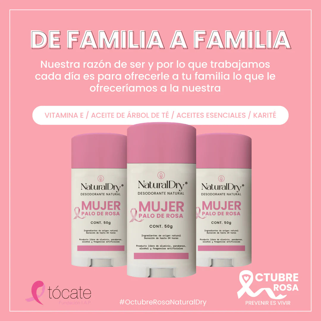 Desodorante natural en barra para MUJER (Palo de Rosa) NaturalDry