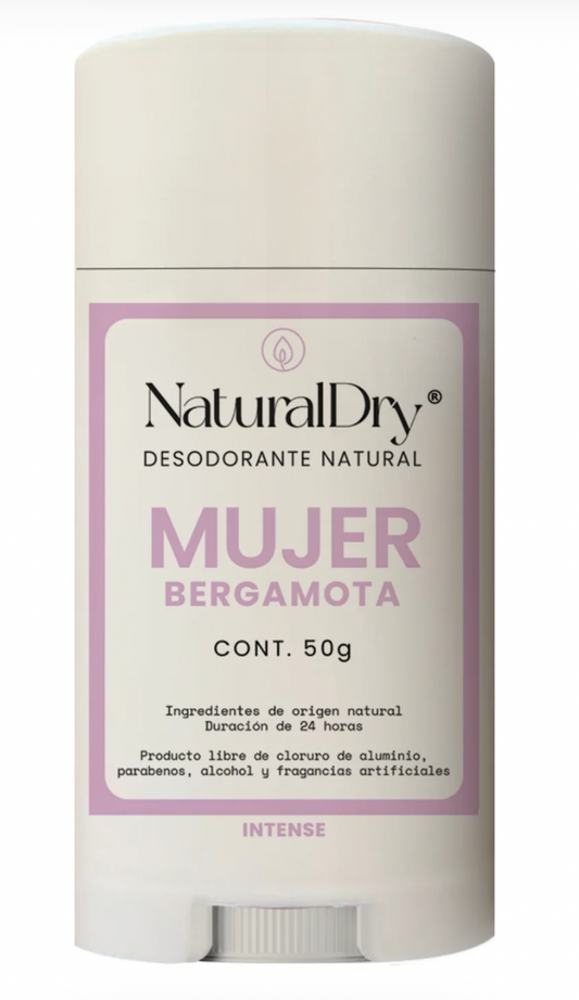 Desodorante natural Natural Dry MUJER INTENSE en barra - Aroma Bergamota con ALUMBRE