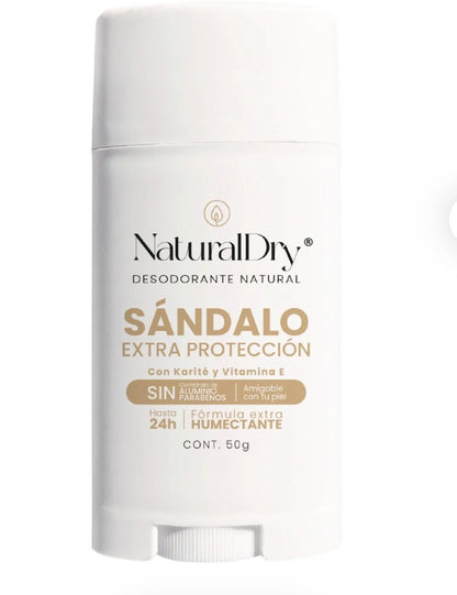 Desodorante natural en barra (Aroma Sándalo Extra Protección) Natural Dry