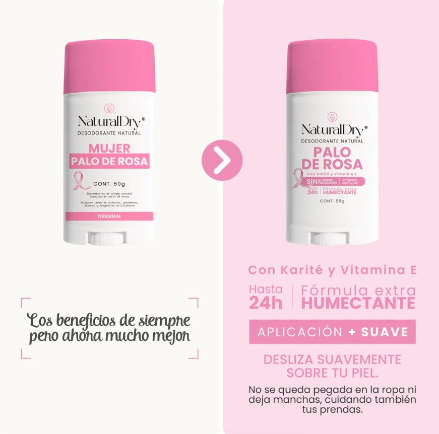 Desodorante natural Palo de Rosa Original NaturalDry