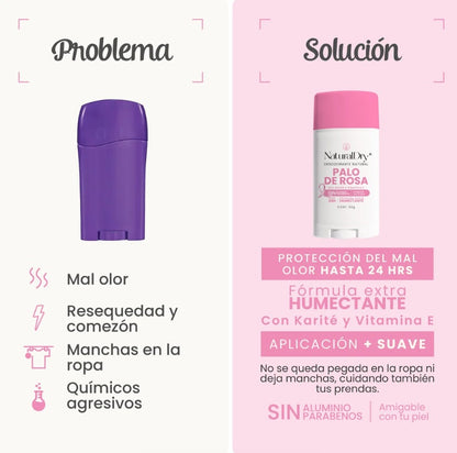 Desodorante natural Palo de Rosa Original NaturalDry