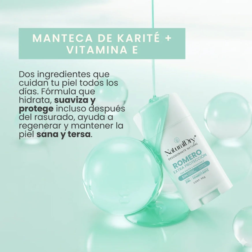 Desodorante natural en barra (Aroma Romero con alumbre) NaturalDry
