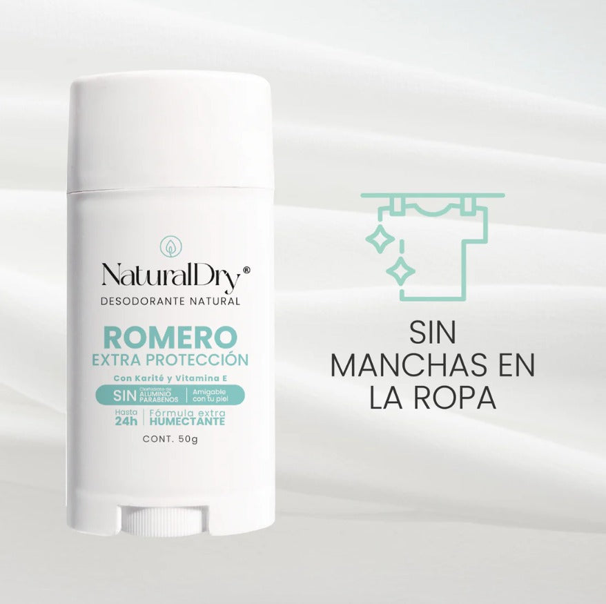 Desodorante natural en barra (Aroma Romero con alumbre) NaturalDry