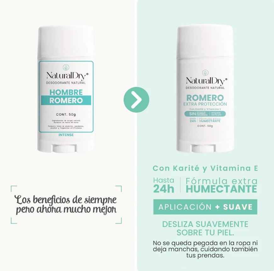 Desodorante natural en barra (Aroma Romero con alumbre) NaturalDry