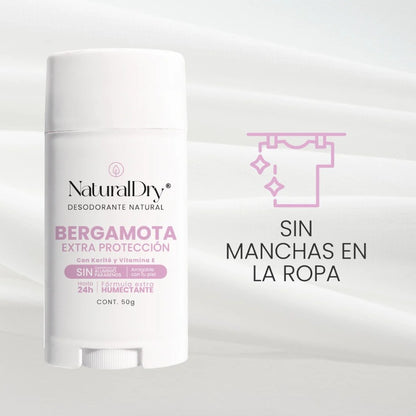 Desodorante natural Natural Dry MUJER INTENSE en barra - Aroma Bergamota con ALUMBRE